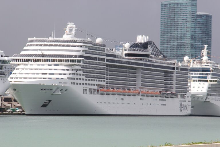 FIU Cruise Excellence Center context: MSC Divina cruise ship at PortMiami